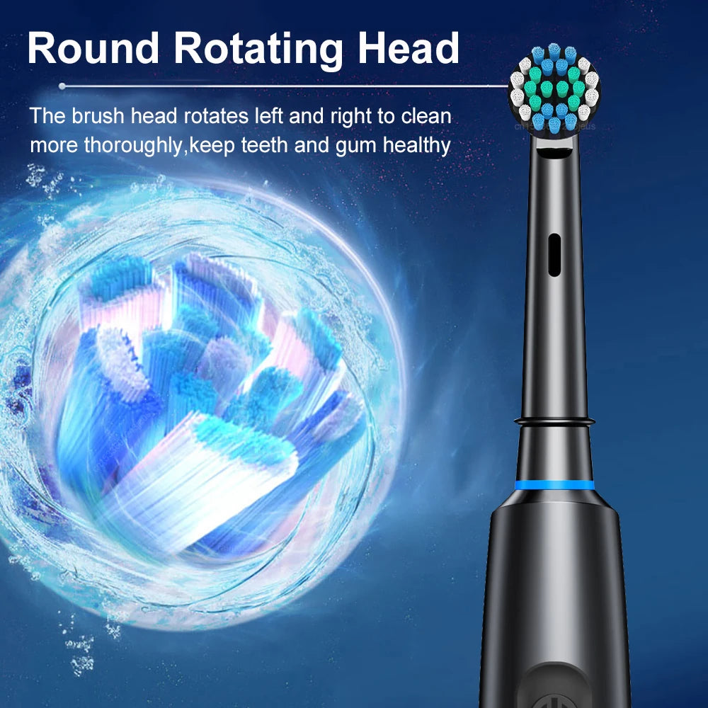 Electric Toothbrush Set Rotary Rechargeable Electric Toothbrush for Adults Rotating Electric Toothbrushes with 8 Soft Brush Heads