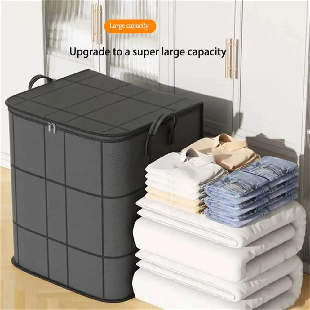 S/M/L/XL Thickened Large Capacity Travel Moving Packing Bags Wear-Resistant Foldable Storage Bag for Clothes And Quilts Non-Woven Fabric Organizer Box Bedroom Wardrobe ﻿Clothing Supplies