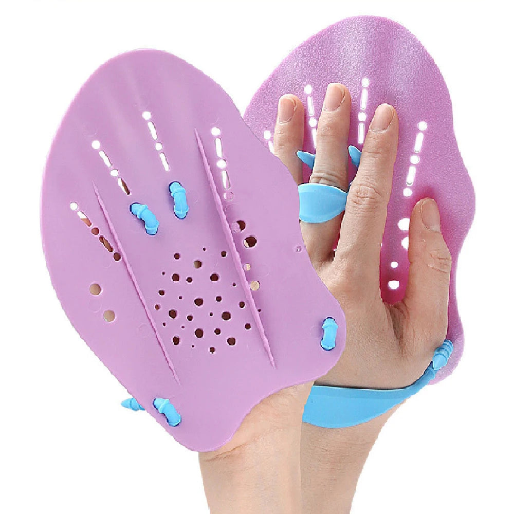 Women/Men/Kids 1Pair 4 Colors Swim Silicone Hand Paddles Swim Training Hand Support Paddles with Adjustable Straps, Water Pool Beach Swim Practice Swimming Accessories Bathing Supplies