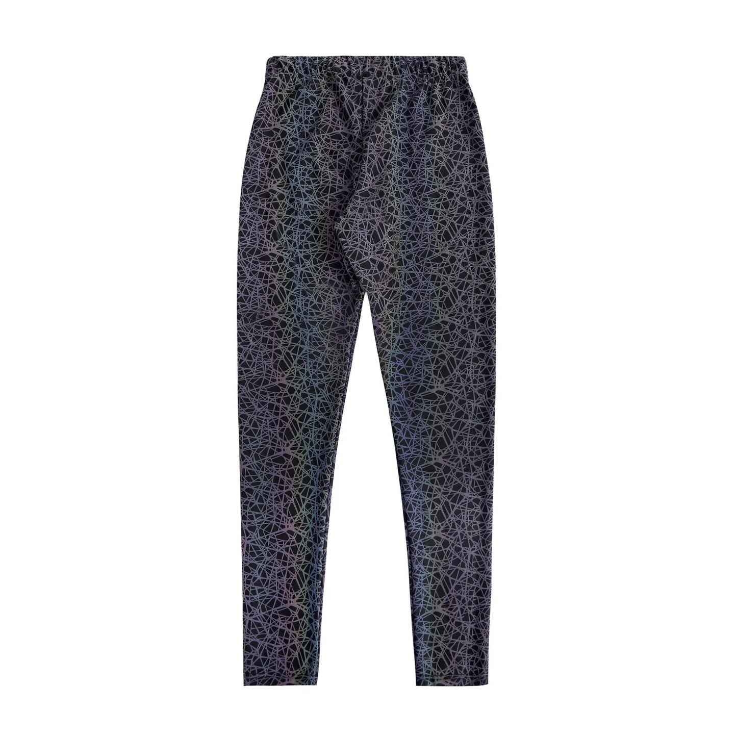 NEW Arrivals S-2XL Knitted Elastic Rainbow Reflective Leggings Skinny Pants Women Ladies Streetwear Sports Bikers Cycling Evening Beach Party Night Club Dancing Rave Party Reflect Light In Dark Trousers Female Girls Casual Fa