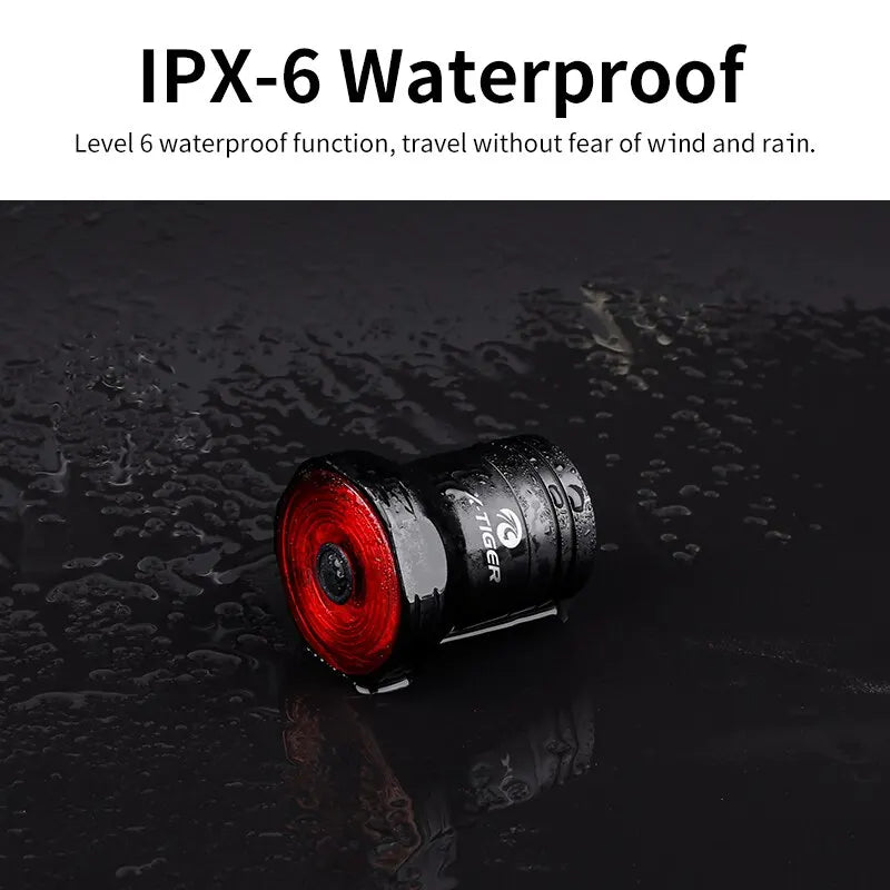 Bike Rear Light Smart Brake Sensing Light Bicycle Tail Light IPX6 Waterproof LED Charging Taillight Cycling Accessories