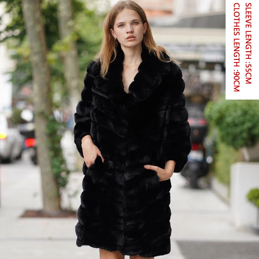 NEW Arrivals UK S-3XL Big Size 5 Colors Women's Luxury Real Chinchilla Long/Short  Winter Coat Chinchilla Real Natural  Rex Rabbit Fur Coats Women Ladies Luxury Winter Fashion Apparel Products
