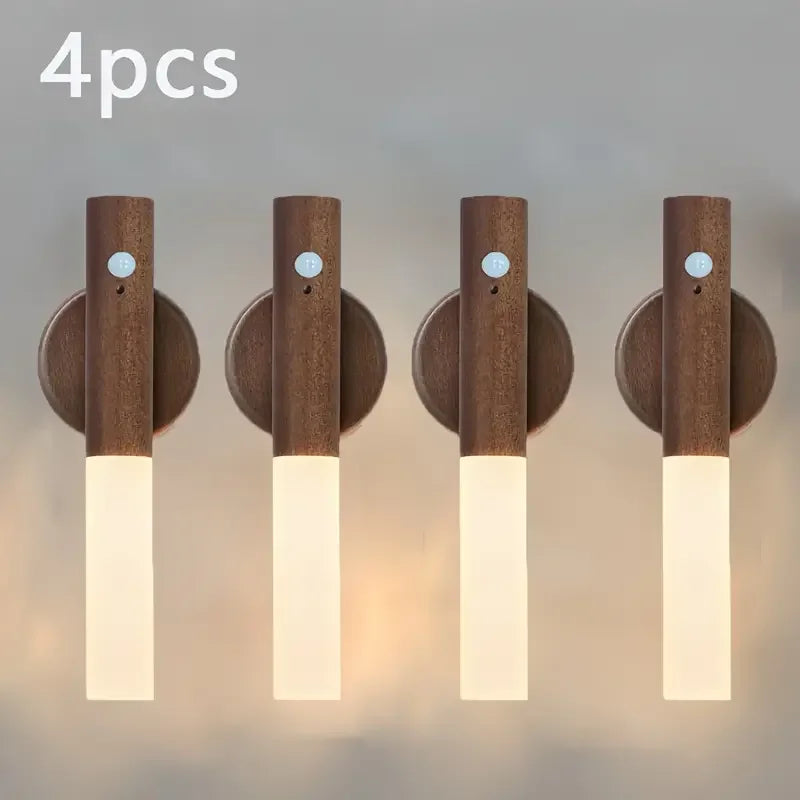 3 PCS Set Creative Intelligent Auto PIR Motion Sensor LED Rechargeable Magnetic Night Light Wall Light Kitchen Cabinet Light Bedside Lamp