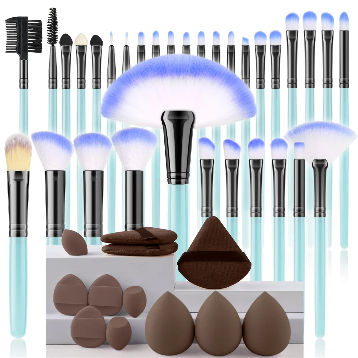 32 PCS Set 27 Colors  Professional Makeup Brush Set Cosmetic Tools for Powder Eye Shadow Foundation Blush Blending Beauty Makeup Brush Kit for Makeup Starters Women Cosmetic Tool Sets