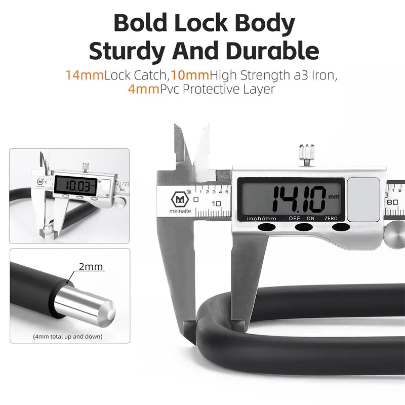 Bicycle U-Lock Portable Anti-theft Safety Lock MTB Road Bike Padlock Motorcycle Scooter Bike Lock Cycling Accessories