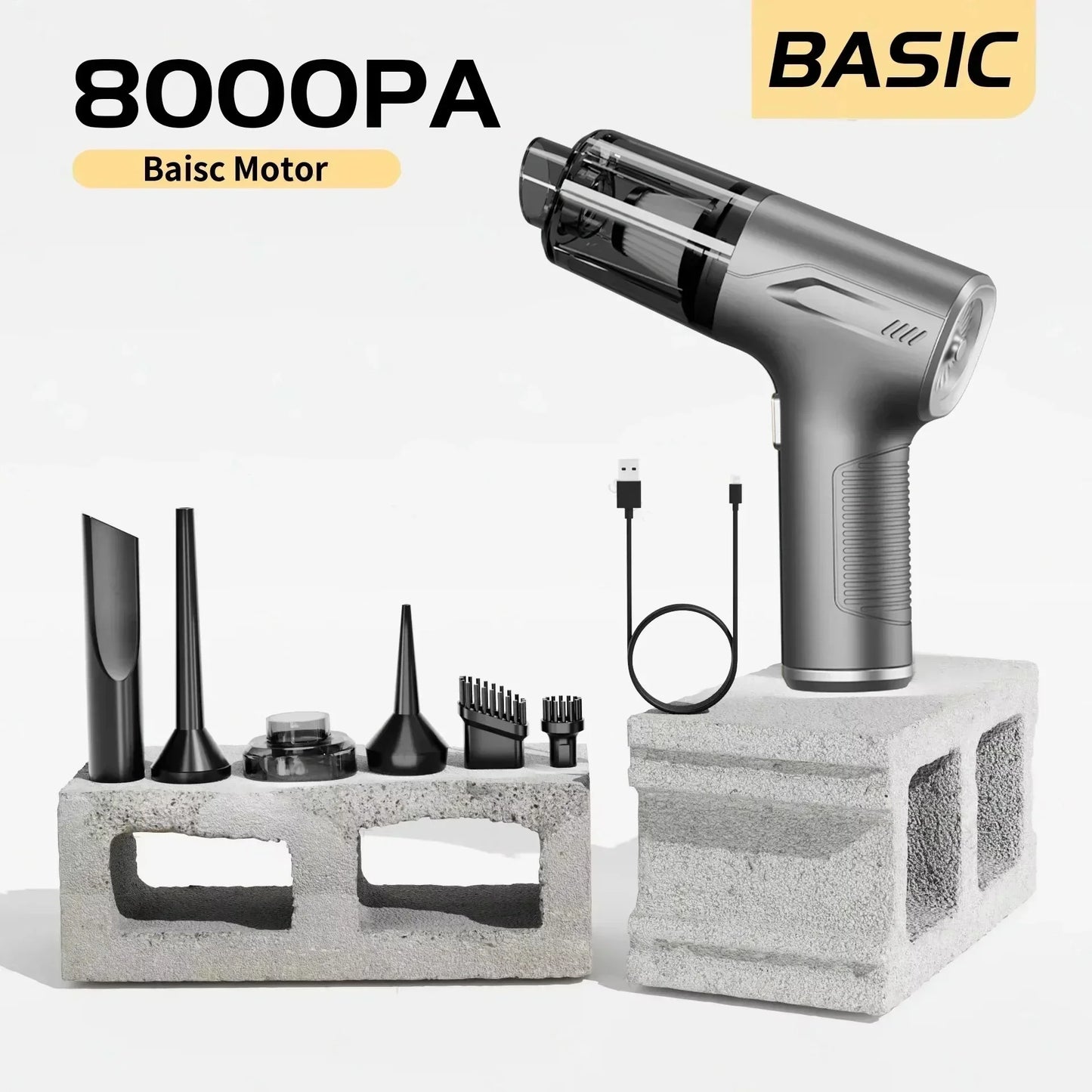98000PA Mini Car Vacuum Cleaner Set Cordless Powerful Wireless Car Cleaner Handheld Portable Vacuum Cleaner Air Gun Car Cleaning Accessories