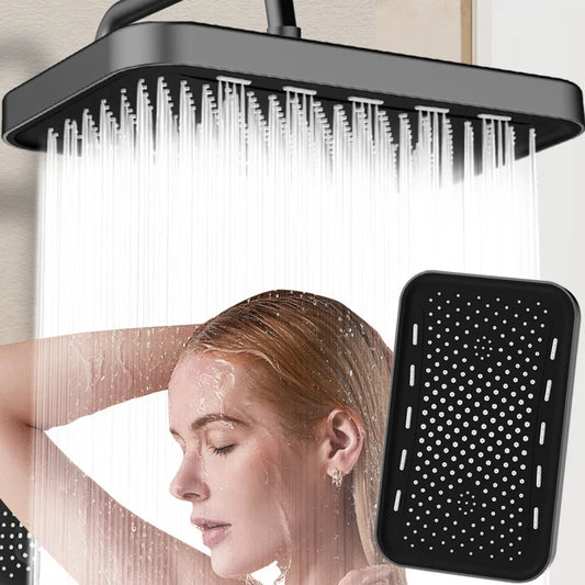 NEW 36CM Silver/Gray/Black Color Booster Top Spray Large Shower Head Square Thick Anti-Clogging Bathroom Household Shower Head Set Bathroom Accessories