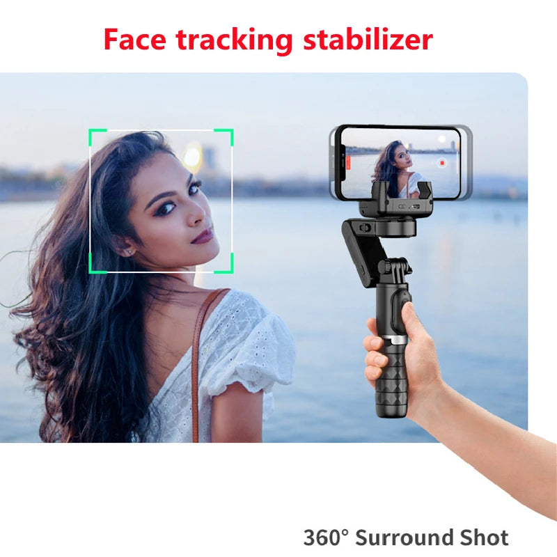 360 Rotation Following Shooting Mode Gimbal Stabilizer Selfie Stick Tripod gimbal For iPhone Phone Smartphone live photography
