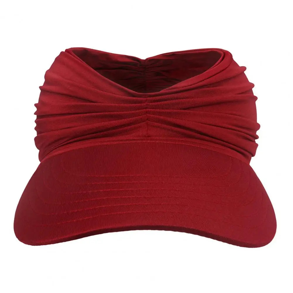 NEW Arrivals 13 Colors Women Female Sun Hat Pleats Sun Foldable Solid Color Wide Brim Anti Sun Cap Sweat Absorb High Stretch Summer Beach Swimming Accessories Girls Ladies Summer Casual Apparel Supplies