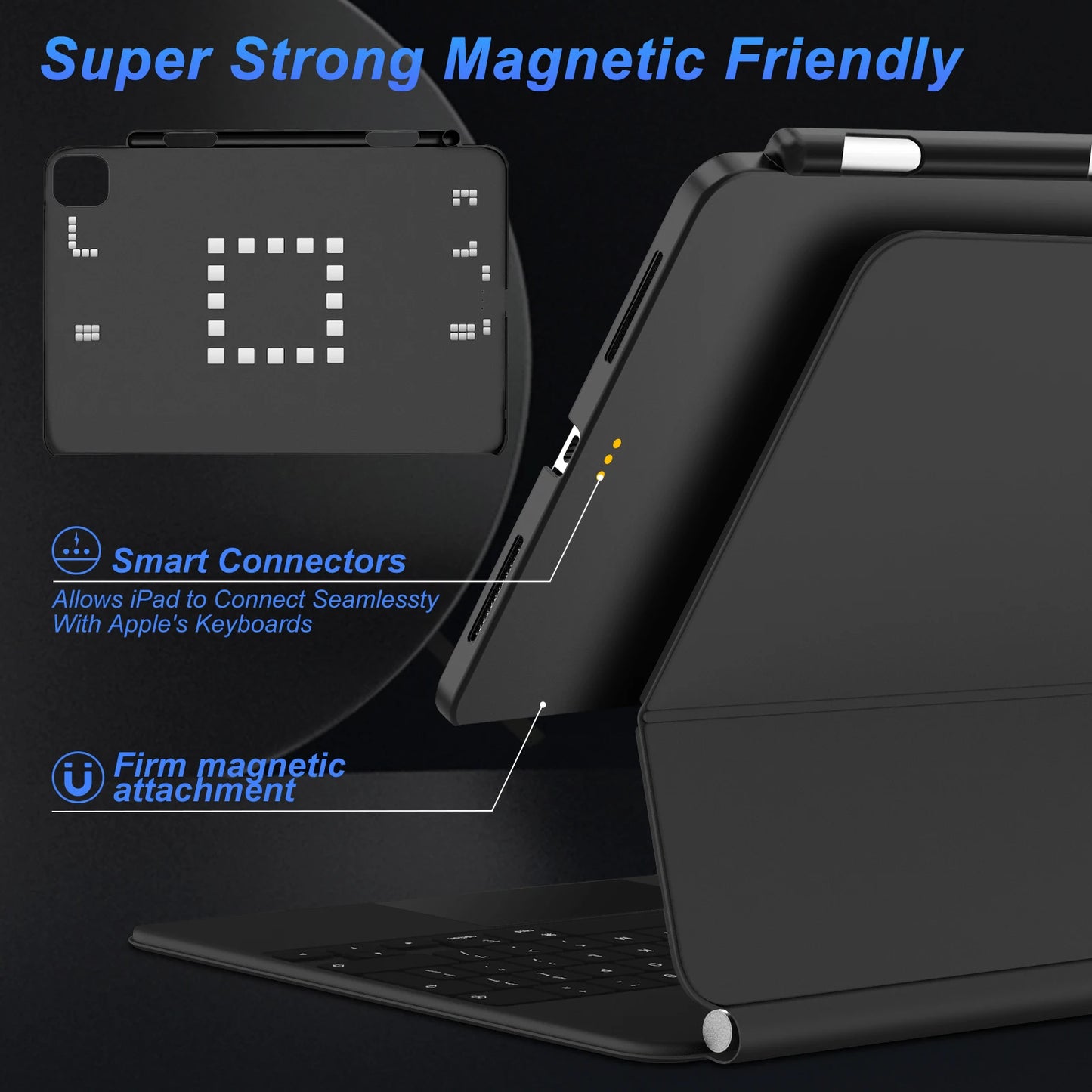 Magnetic Case for iPad Pro 11 Air 4 Air 5 iPad Pro 12 9 12.9 6th 5th 4th 3rd Gen Magic Keyboard Compatible Case Pencil Holder Computers Accessories Electronics Supplies