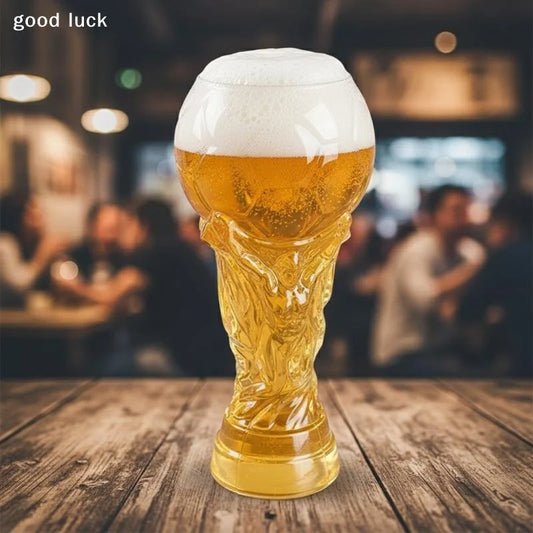 Football Lovers 2026 World Cup 600ml Beer Crystal Glass Coffee Mugs Trophy Shape Comfort With Distinctive Texture Beer Mug Suitable For Family Home Bar Glassware Pubs Barware Accessories