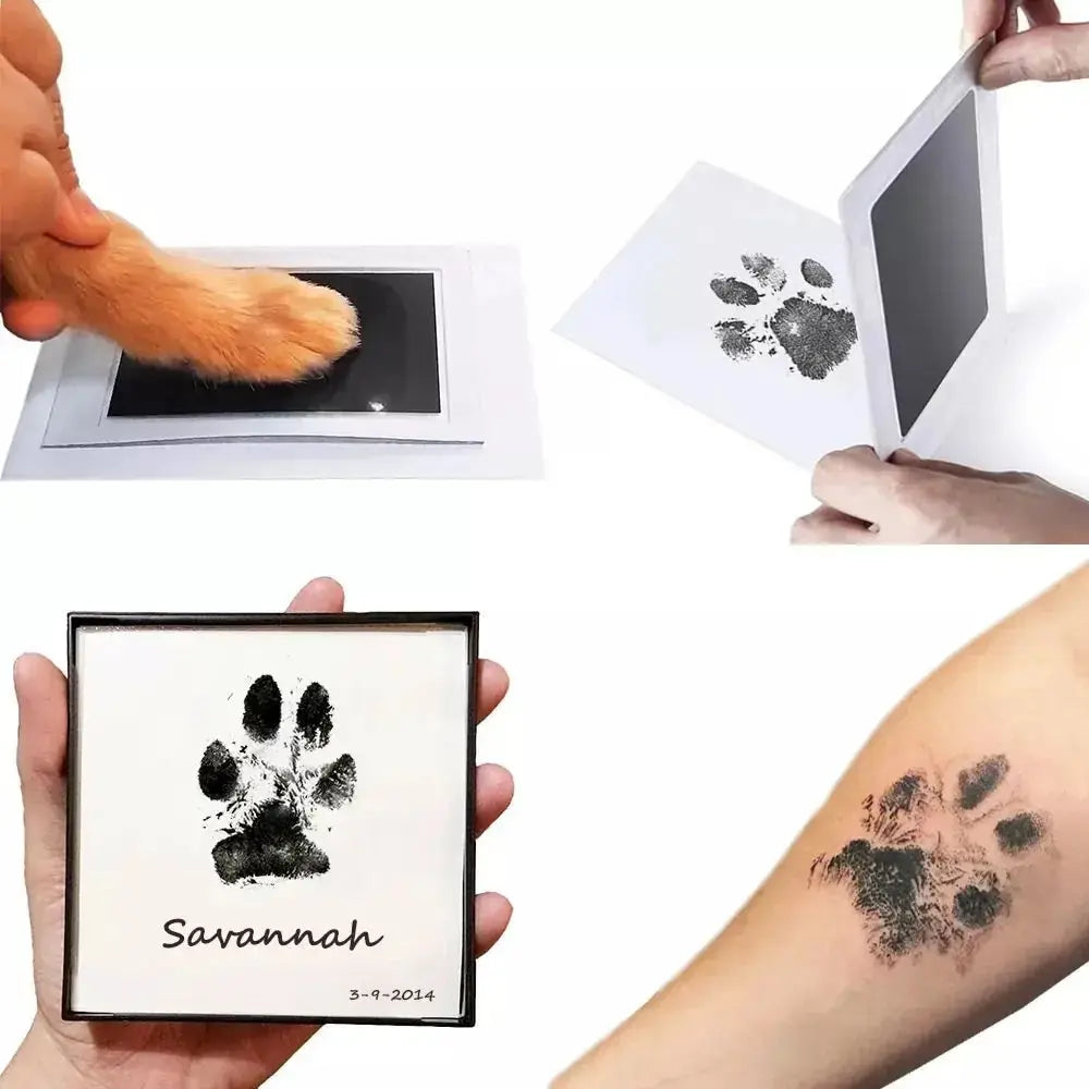 NEW Arrivals Pets Babies Paw Print Clean Touch Ink Pad, Dog Or Cat Pet Owner Keepsake, DIY Inkless Nose and Pawprint Impression Making Kit