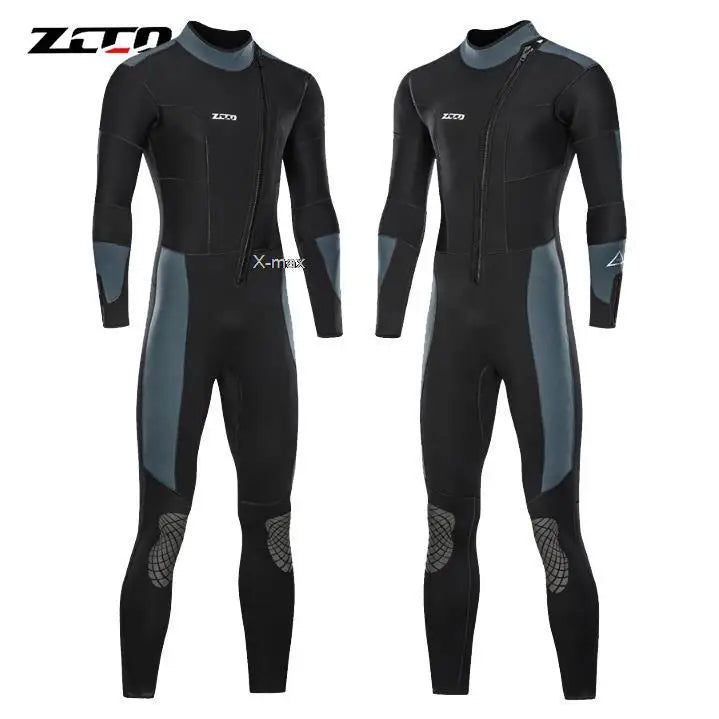 S-3XL Plus Size 5MM Neoprene Men's Long Professional Wetsuit  Neoprene Material Warm Fleece Lining Outdoor Swimming Kayaking Surfing Drifting Diving Scuba Snorkeling Underwater Fishing Wetsuit