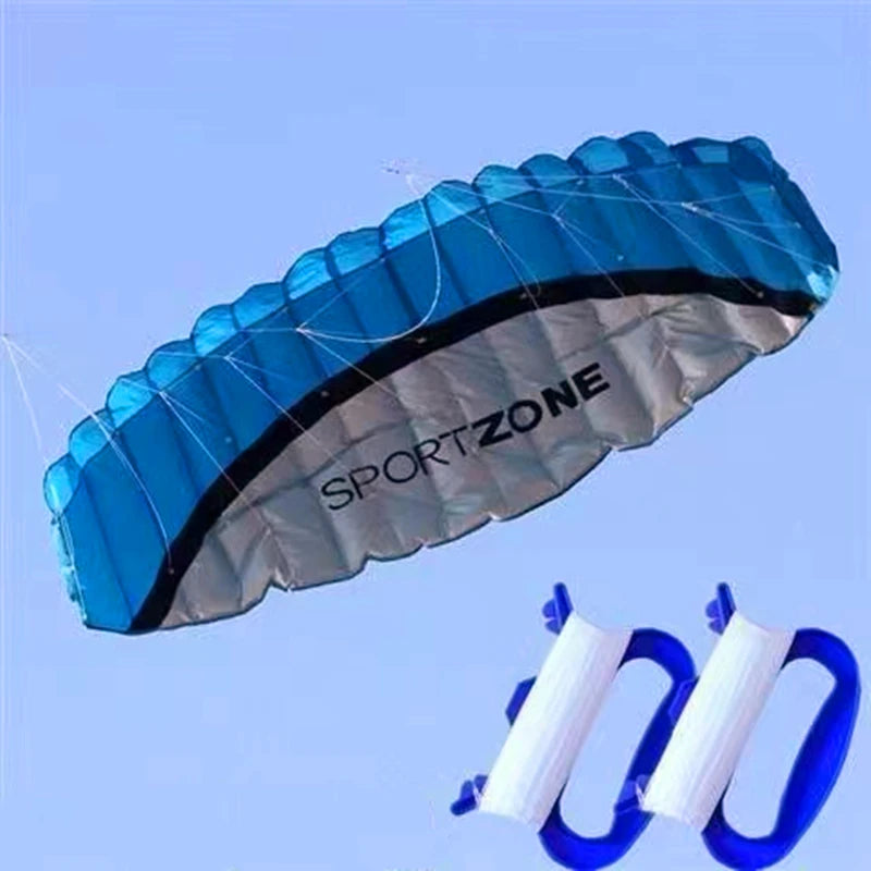 Hot Selling Large 250cm Blue Color Professional Adults Kites Flying Dual Line Power Festival Show Kites Outdoor Beach Kite Board Windsurf  kitesurfing Ripstop Sky Water Sports Supplies