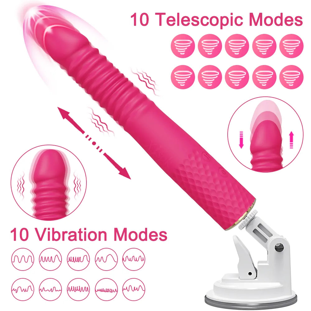 Automatic Retractable Dildo Vibrator Sex Machine for Women G-spot Thrust Vaginal Masturbator Clitoral Stimulator Female Sex Toy