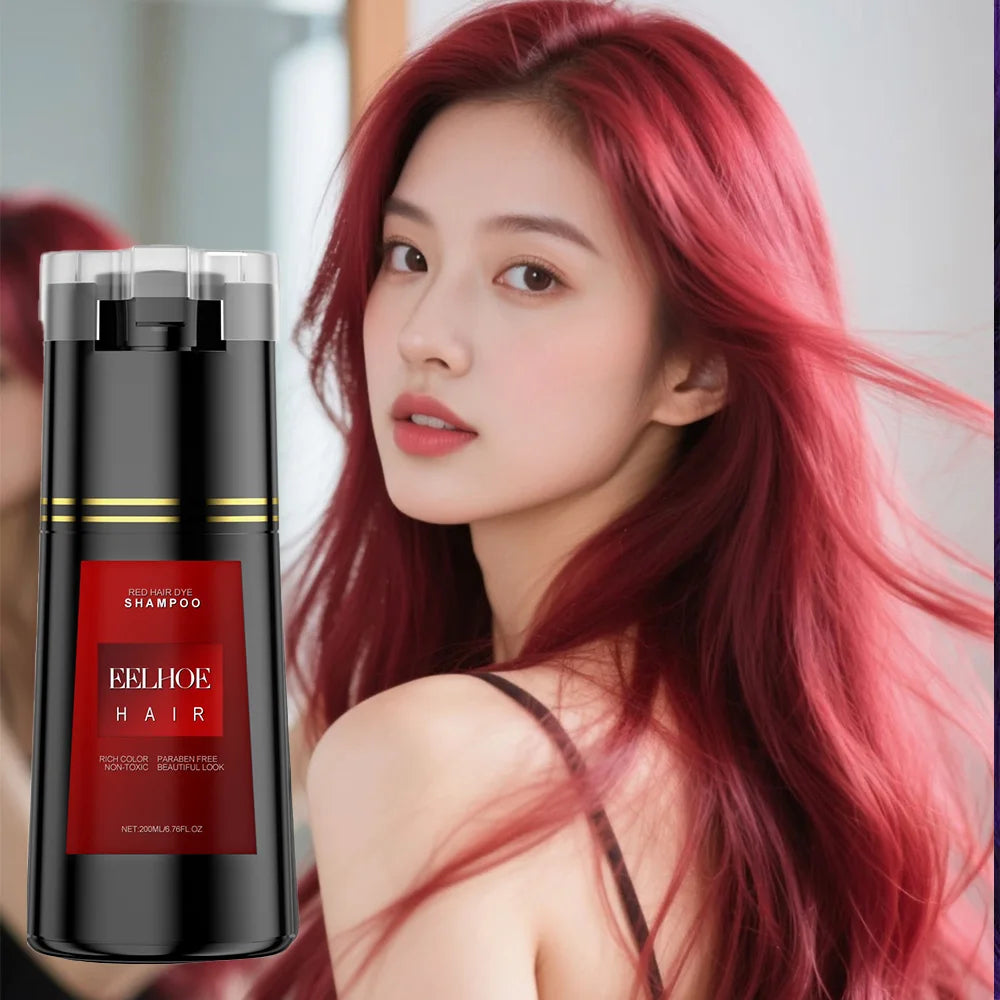 NEW 200ml 5 PCS Set EELHOE Korean Hair Dye Shampoo Nova Hair Instant Dye Shampoo Men Women Quick Easy Safe Hair Color Gray Hair  Coverage Nourish Scalp Women Men Hair Care Supplies