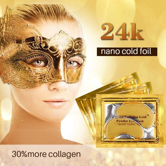 NEW Arrivals 100PCS Set 24K Gold Collagen Eye Mask Moisturizing Firming Dark Circles Eye Bags Removal Anti Wrinkle Eye Patches Ladies Beauty Korean Skin Care Products