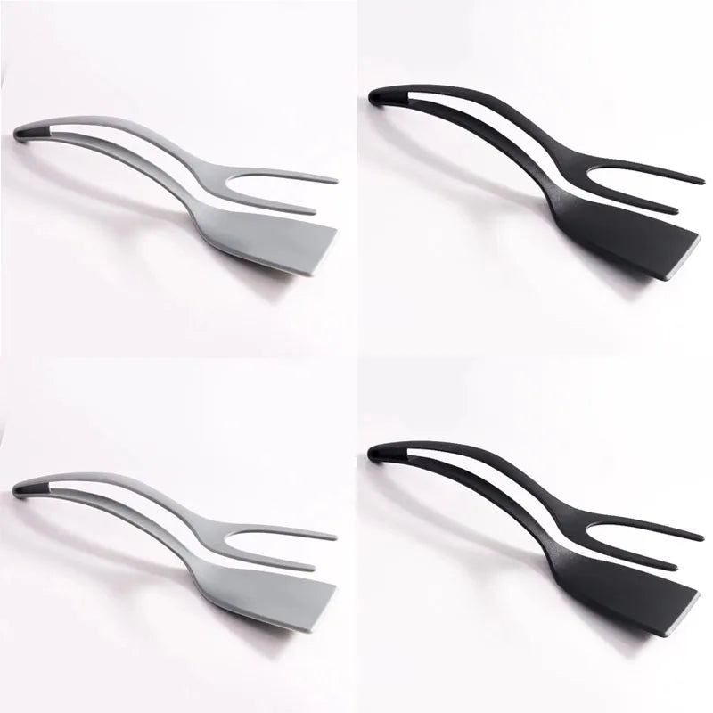 4 PCS Set 5 Colors  Egg Flipper Spatula Grip And Flip Spatula Tongs Silicone Egg Flipper Tool Fish French Toast Tongs Non-Stick Cooking Accessories Kitchenware Tools