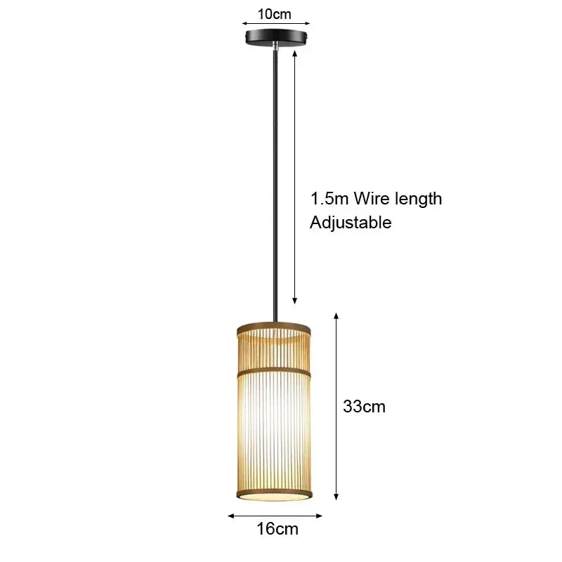 2025 Newest Bamboo Pendant Lamps Ceiling Lights Rattan Wicker Lustre Hand Knit Braiding Suspended Home Dining Braided Decor