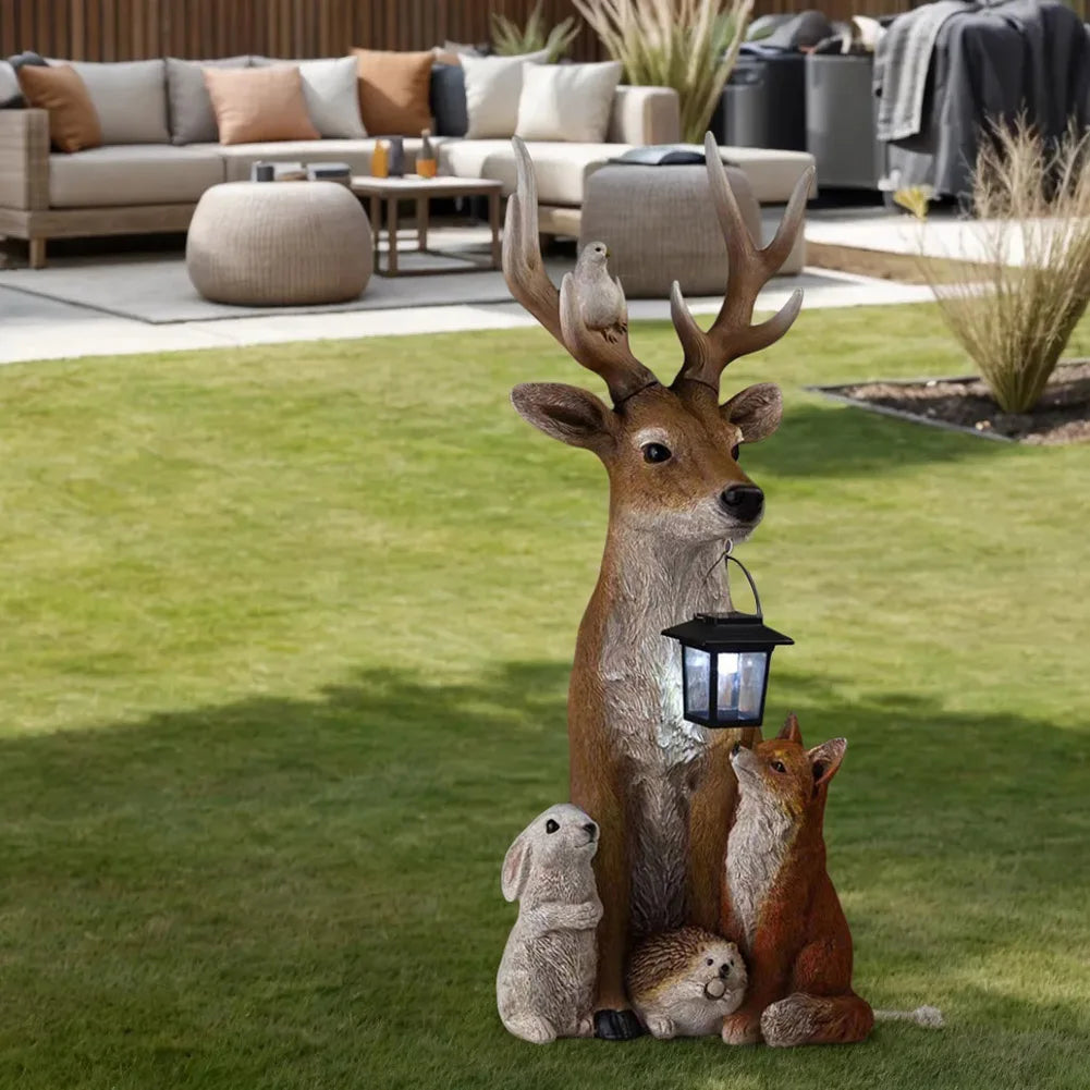 NEW Arrivals Solar Christmas Deer Decoration Light LED Reindeer Elk Luminous Sculptures Garden Lawn Outdoor Garden Courtyard Lawn  Christmas Ornaments New Year Eve Decor Accessories Set Supplies