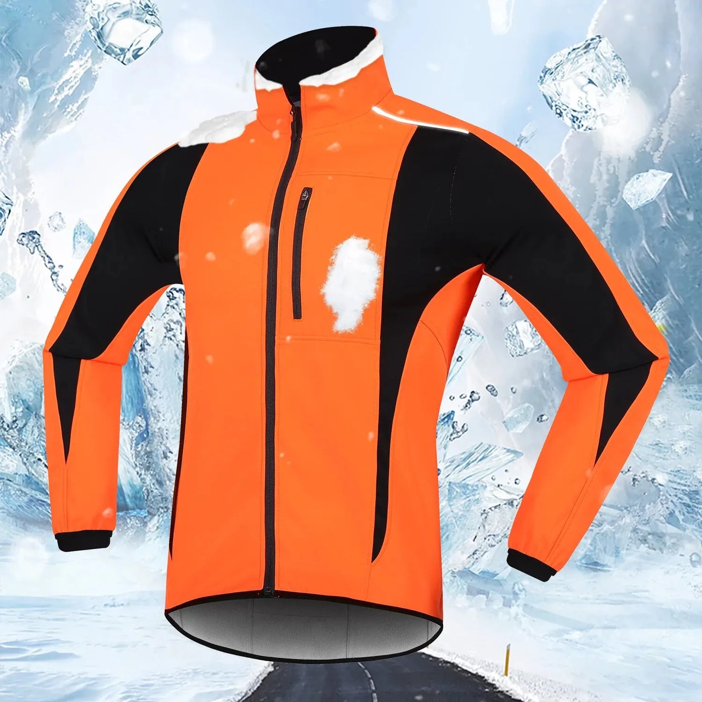 Men's Composite Waterproof Fleece Warm Cycling Jacket Jacket Windproof Hardshell Winter Cycling Jacket