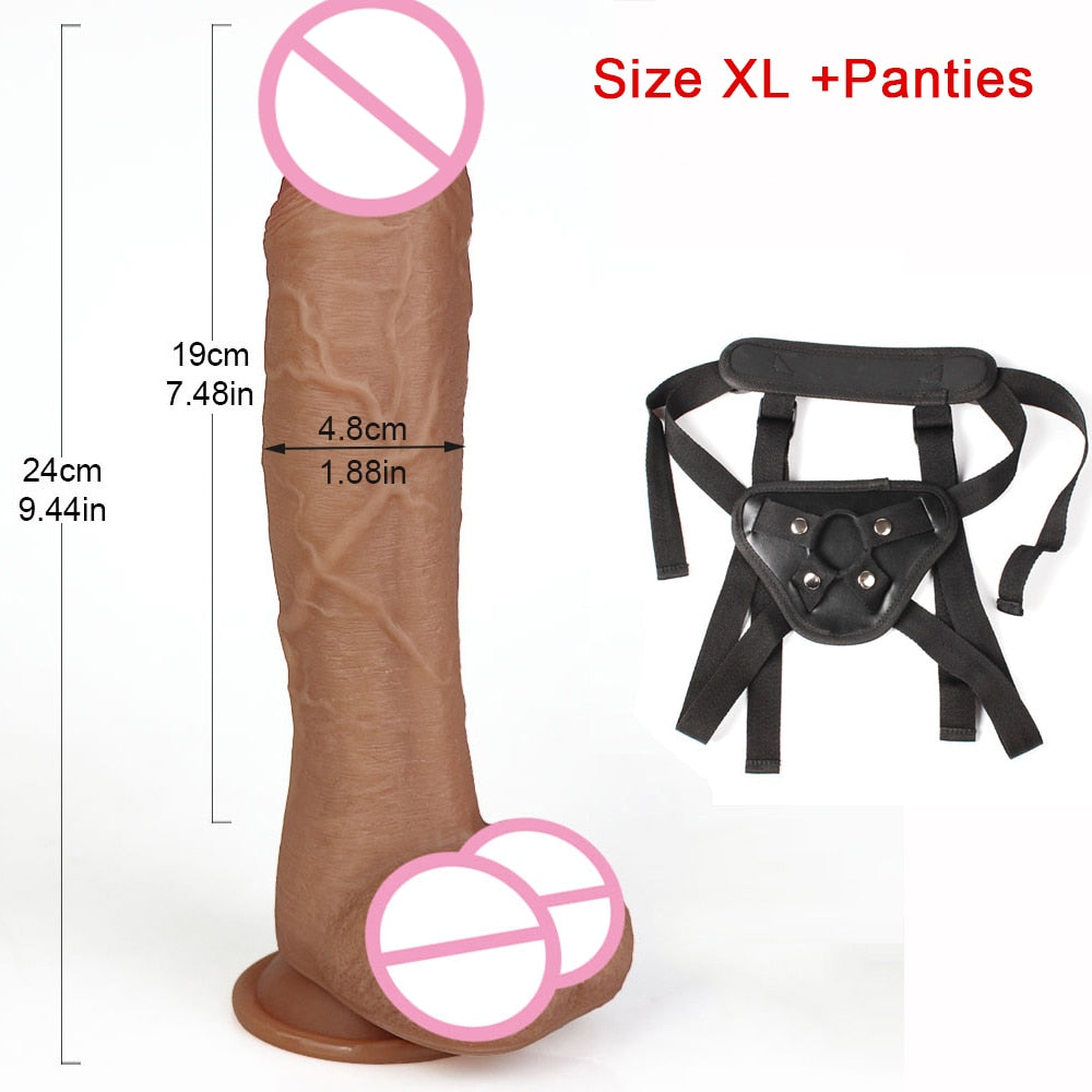 7/8 Inch Huge Realistic Dildo Silicone Penis Dong with Suction Cup for Women Masturbation Lesbain Anal Sex Toys for Adults 18