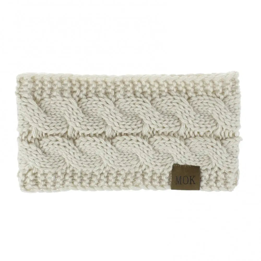 NEW Arrivals 12 Colors Winter Thicken Knitting Woolen Yarn Wide Headband For Women Plush Lined Headwrap Turban Hairbands Keep Warm Female Ear Warmers