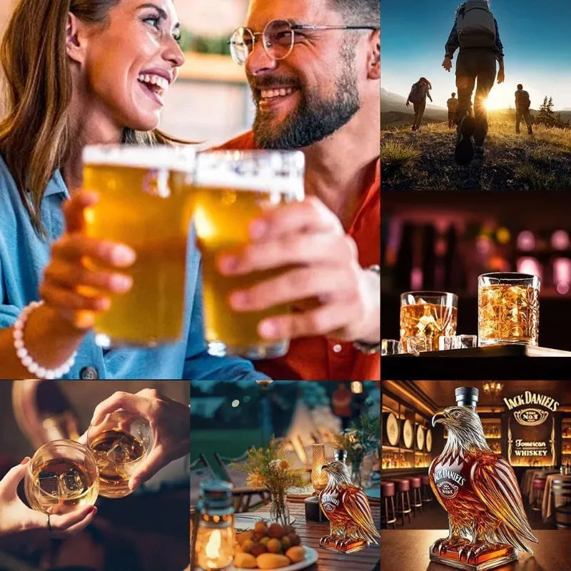NEW Arrivals Whiskey Eagle Bottle Borosilicate Glass Sparkling Wine Bottle Animal Modeling Wine Bottle Home Bar Decoration Gifts Home Bar Drinkware Pubs Night Club Barware Accessories
