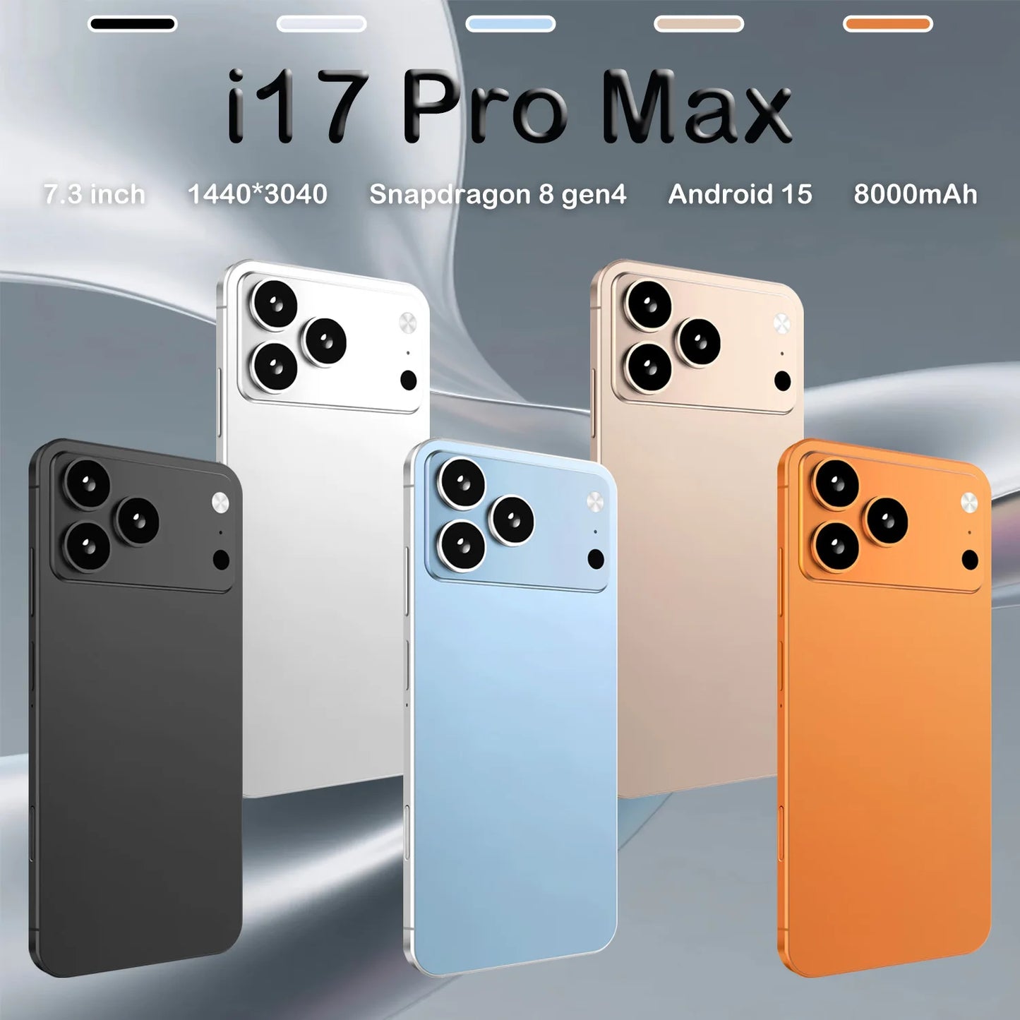 Just Arrived High Quality i17 Pro-Max Pro Original Intelligent 16G-22G 1T-2T 4G 5G Dual Card Dual Standby System Global Version 8000mAh Battery
