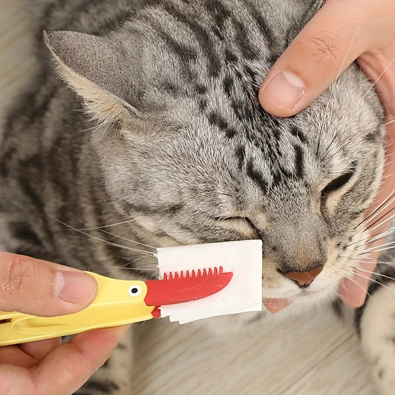 Silicone Pet Tear Stain Remover Comb, Gentle Grooming Tool for Cats, Eye Cleaning Clippers, Non-charging Soft Brush for Mat Open