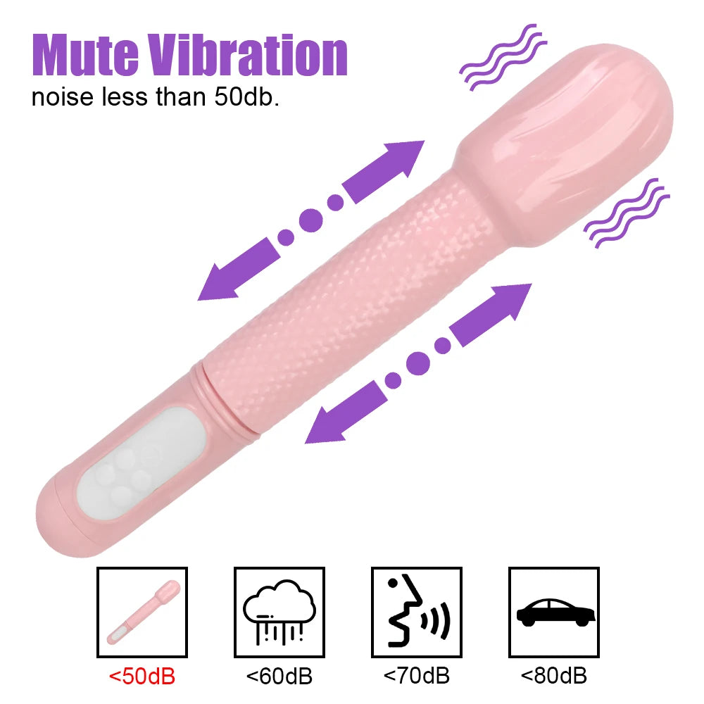 27cm Magic Wand Automatic Stretch Swing Vibrator For Women Nipple Clit Stimulator Vaginal Anal Plug Sex Toys Female Masturbator