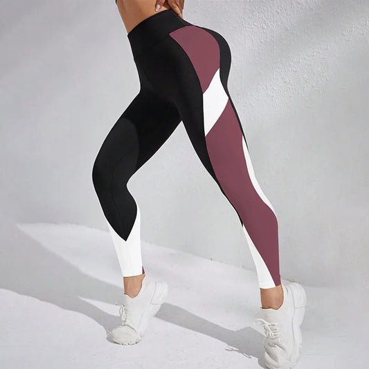 Colorblocked High Waist Yoga Pants Leggings for Women Tummy Control Workout Leggings for Women