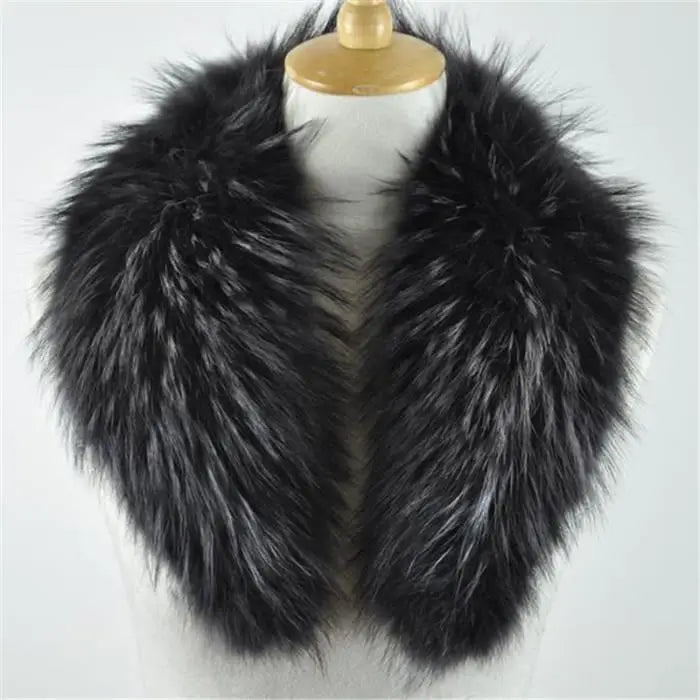 NEW Arrivals Luxury Real Natural Color Raccoon Fox Real Fur Collar Scarf Genuine Big Size Scarves Warp Shawl Neck Warmer Stole Muffler with Clip Loops Ladies Luxury Fashion Apparel Accessories Clothing Supplies