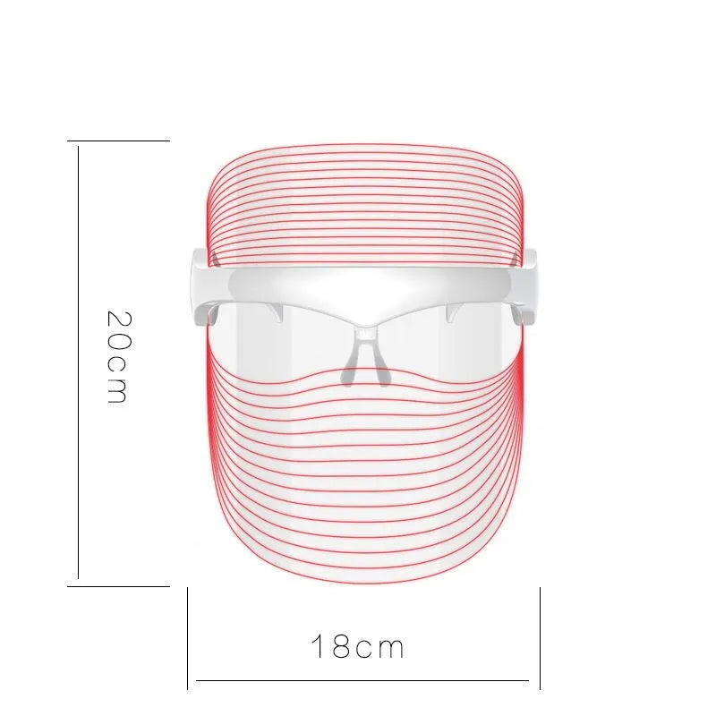 Wireless Rechargeable 7 Color LED Treatment Skin Tightening Facial Massager Skin Care LED Mask Women Beauty Mask Absorption