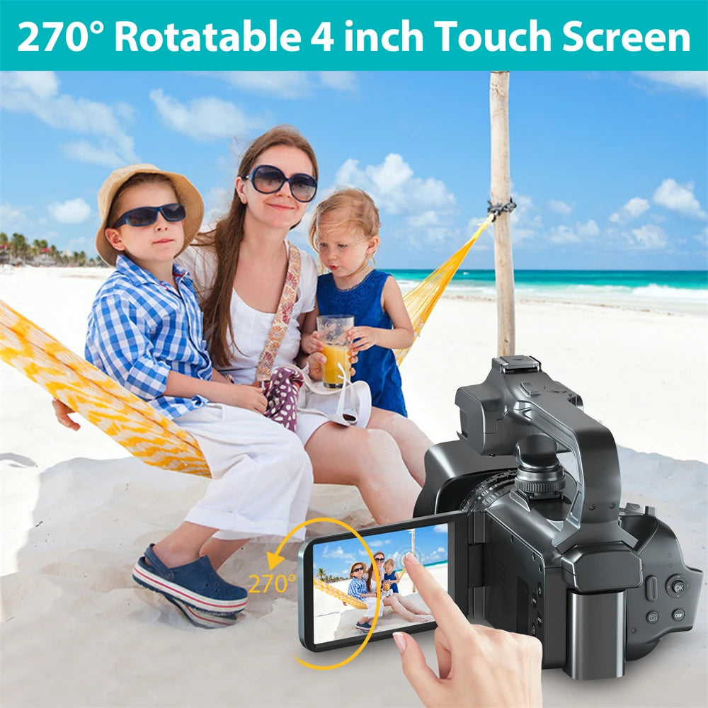 YouTube Camcorder 4K Ultra HD camera Camcorders 64MP Streaming Camera 4.0"Touch Screen Digital Video Camera