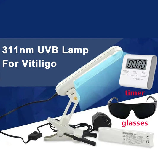 NEW 311nm UVB Treatment Instrument Vitiligo Psoriasis Skin Treatment Device Light Narrow Band Ultraviolet Phototherapy Lamps Skin Care Accessories Supplies Health Care Products