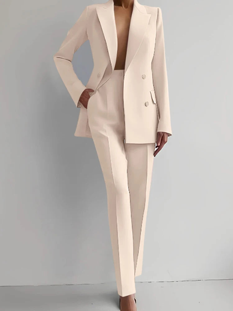 NEW Arrivals 2 PCS Set UK S-2XL Size 7 Colors Italian Luxury Suit Women's Blazer Suit Office Lady Evening Party Business Dinner Long Sleeve Blazer and Pant Sets Ladies Luxury Fashion Apparel Products