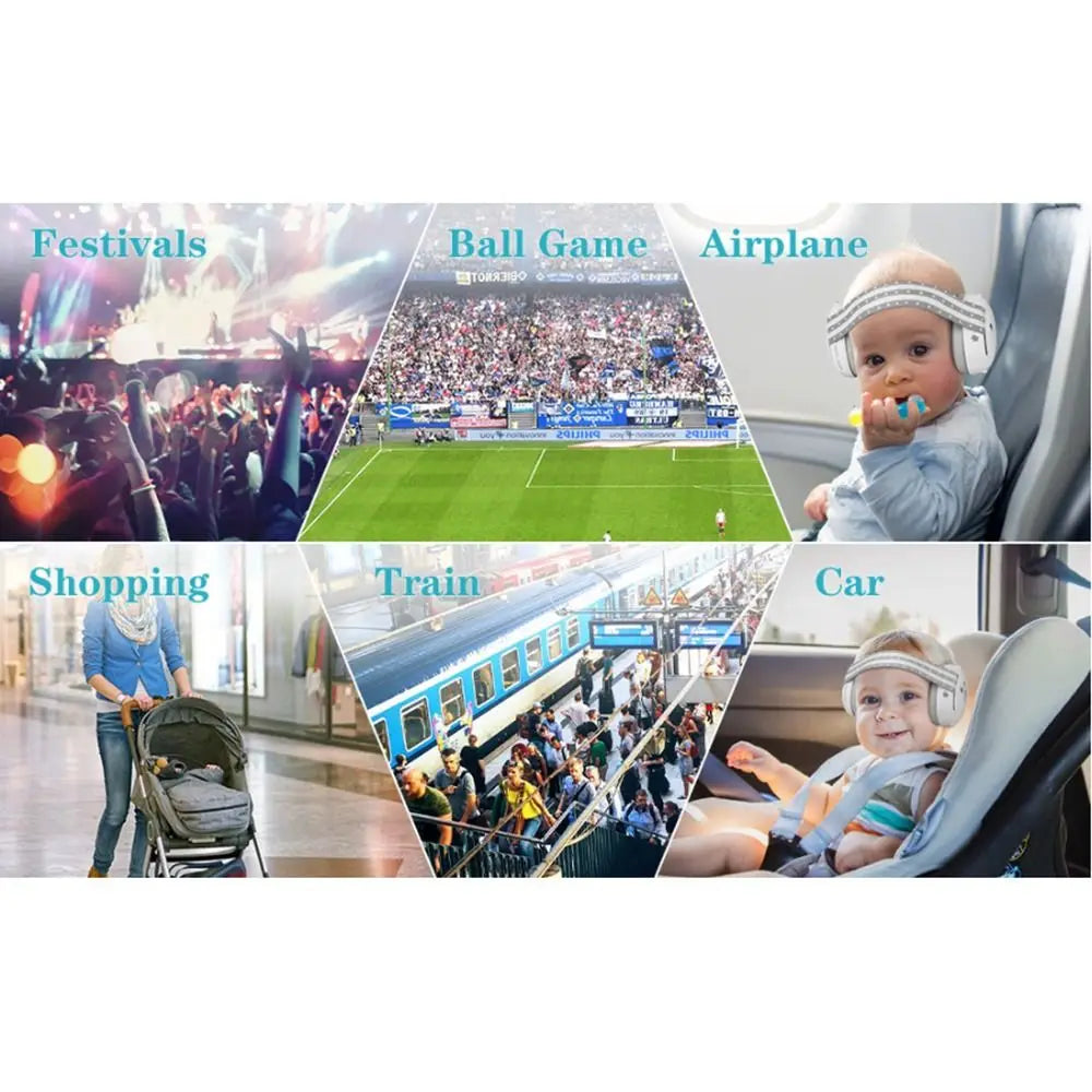 NEW Set Convertible Design 2-in-1 Baby Infants Ear Muffs Adjustable Band Comfortable Noise Cancelling Headphones Noise-Proof Sleep Improvement Outdoor Sport Games Events Travel Headset Baby Care Supplies