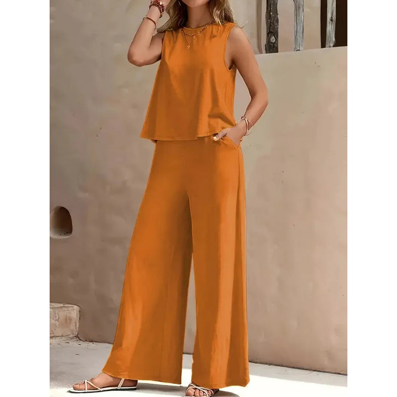 10 Colors 2 PCS Set S-XL UK Size Casual Ladies Woman New Matching Outfits Female Summer  Clothing Suit