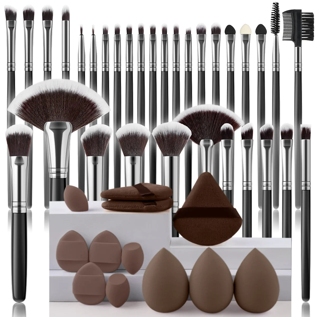 32 PCS Set 27 Colors  Professional Makeup Brush Set Cosmetic Tools for Powder Eye Shadow Foundation Blush Blending Beauty Makeup Brush Kit for Makeup Starters Women Cosmetic Tool Sets