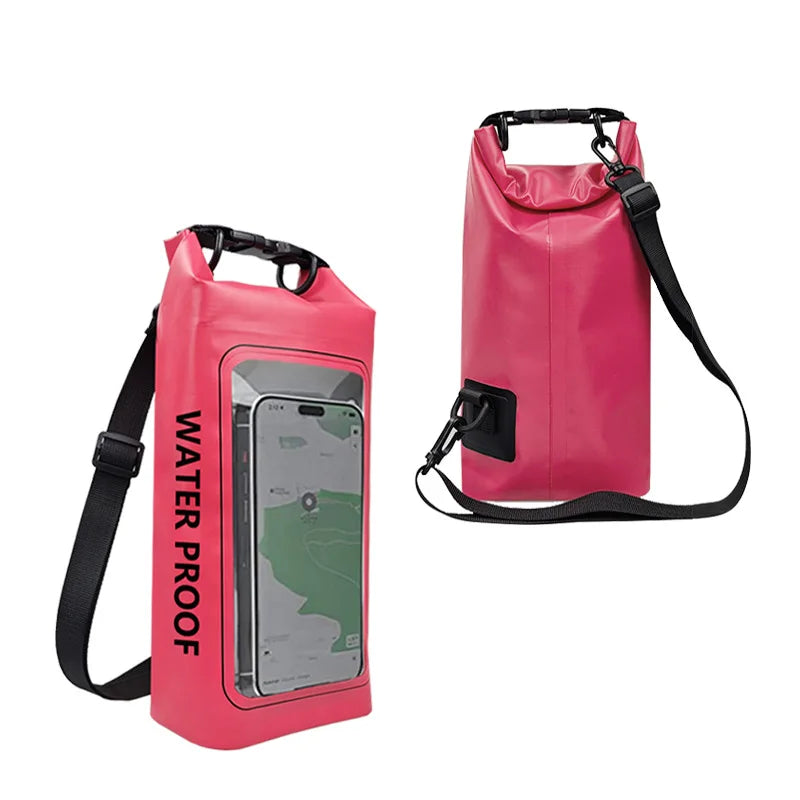5L Large Capacity Dry Bag Swimming Pack Touch Screen Outdoor Waterproof Kayak Storage Bag Trekking Drifting Rafting Surfing Boating Backpack