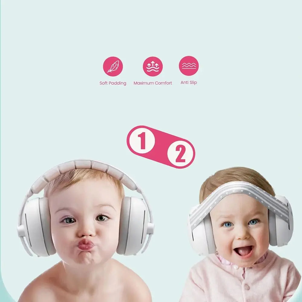 NEW Set Convertible Design 2-in-1 Baby Infants Ear Muffs Adjustable Band Comfortable Noise Cancelling Headphones Noise-Proof Sleep Improvement Outdoor Sport Games Events Travel Headset Baby Care Supplies