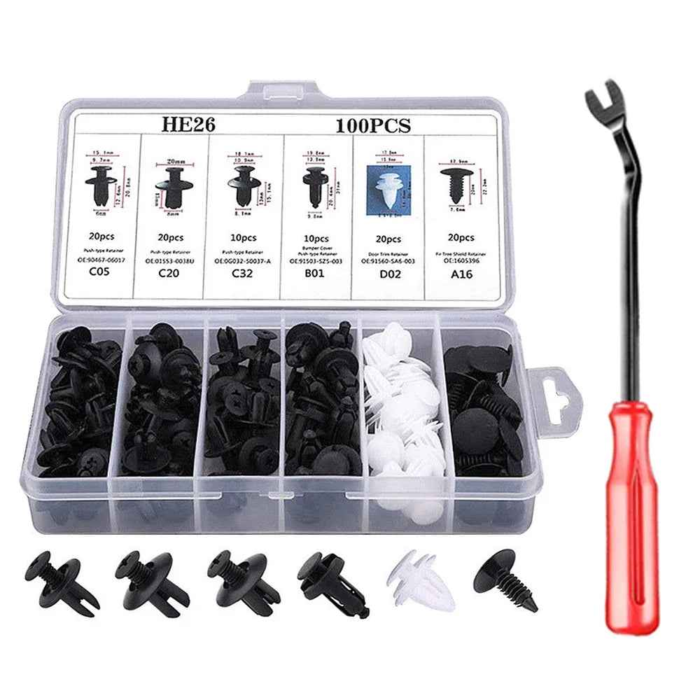 1105/680/800 PCS  Plastic Car Fastener Clips Kit Mixed Car Bumper Door Trim Panel Auto Bumper Rivet Retainer Push Engine Cover