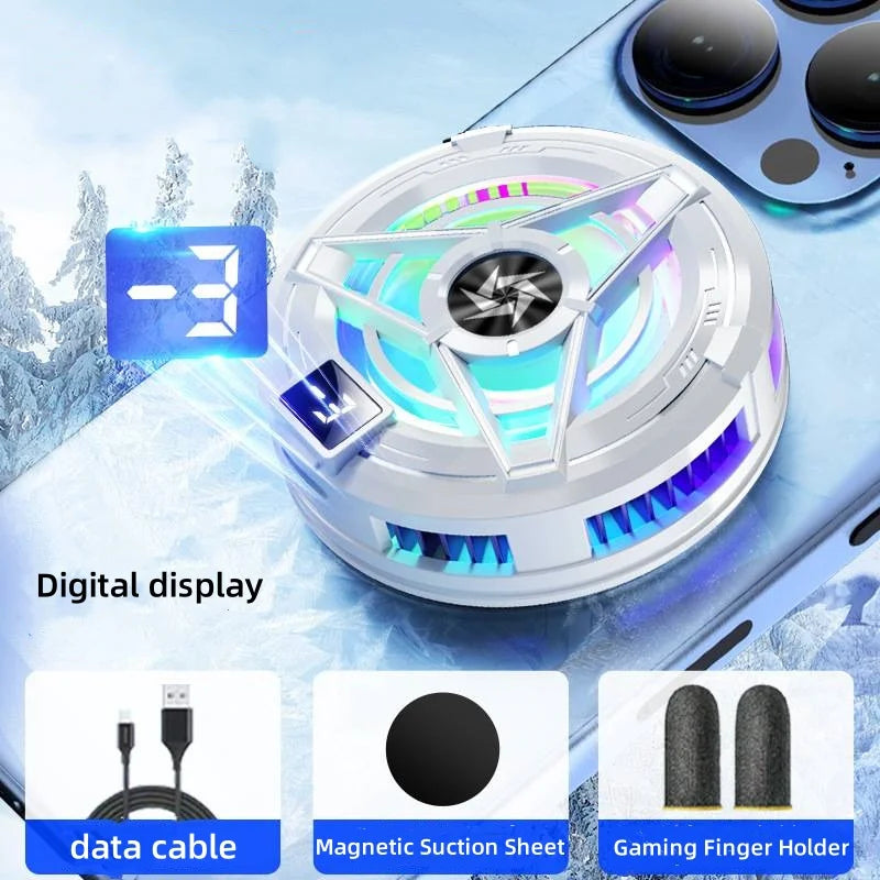 New Arrivals SL17 Magnetic Display Phones Cooler Back-Clip 2 in 1 Game Cooler Semiconductor Fast Phone Cooling Fan for IOS Android Phone Mobile Cell Phones Accessories
