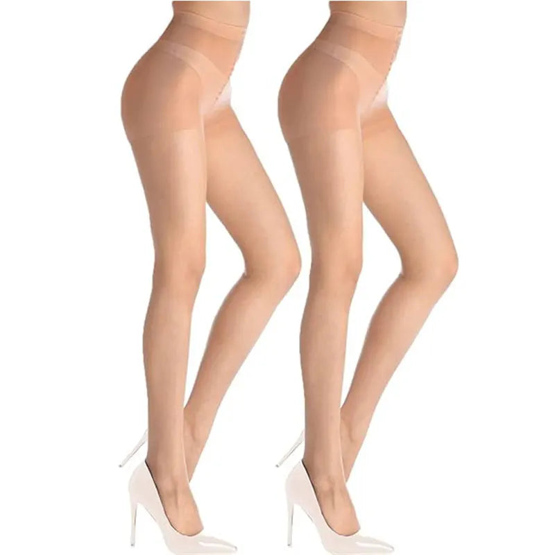 2 Pcs Set Female  High Elasticity Anti Hook Wire Stockings Women Sheer Tights with Control Top 20D Nylon Good Elastic Pantyhose