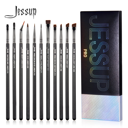 Jessup Eyeliner Brushes set,11pcs Eyeliner Brush Professional,Tapered Angled Flat Ultra Fine Precision Eyeliner Brush set T324
