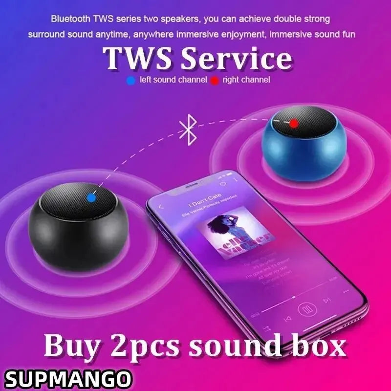 NEW Arrivals Wireless Bluetooth Speaker Portable Small Steel Gun Metal Heavy Stereo Surround Subwoofer Outdoor Mini Bluetooth Small Speaker Mobile Cell Phones Accessories