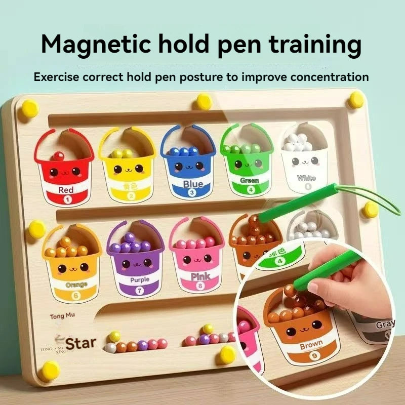 Large Size Children's Magnetic Maze Walking Ball Baby Concentration Training, Writing Logic Thinking 3 year Old Early Education Puzzle To