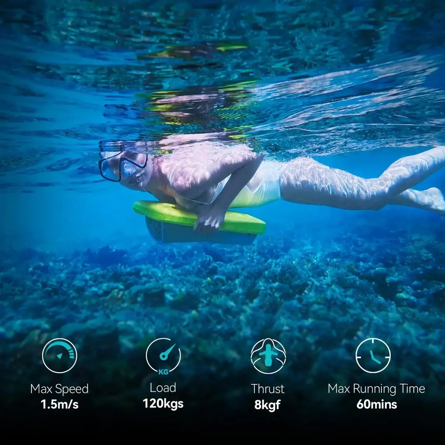 Adults Children Swimming Underwater Kickboard Electric Scooter, Swim Diving Training Kickboard 3 Speed Water Sports Swimming Pool Board Summer Water Games Supplies