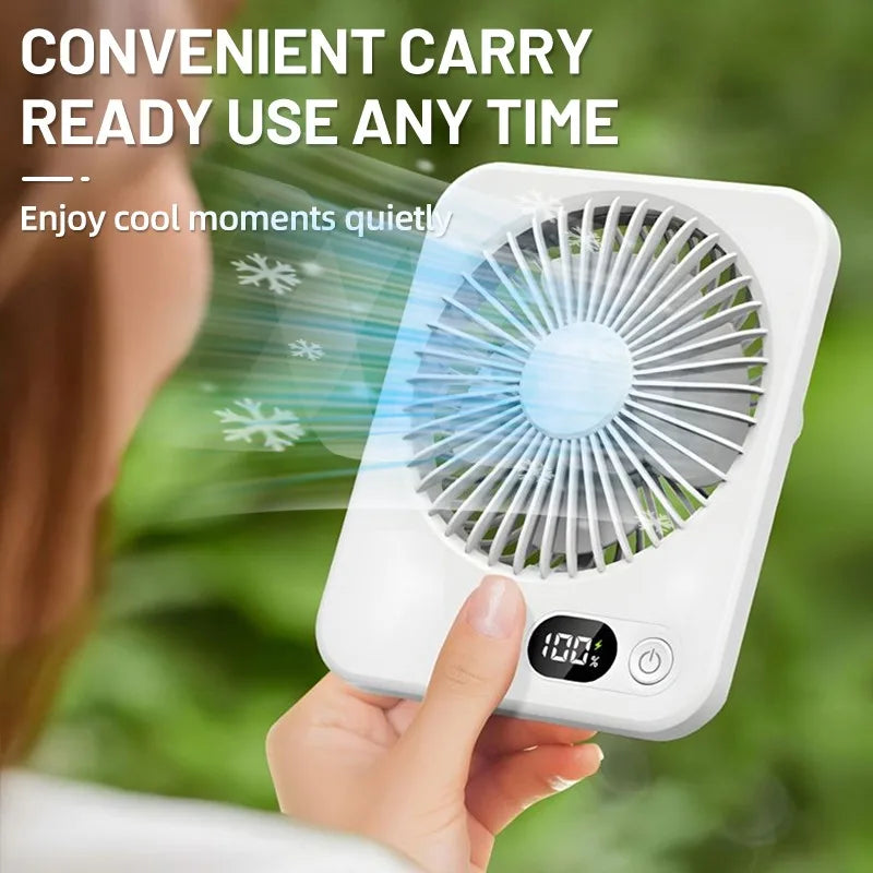 NEW Arrivals  Portable Folding USB Charging Digital Power Bank Summer Cooling Fan Handheld Desk Multi Function Fan Home Office Air Fans